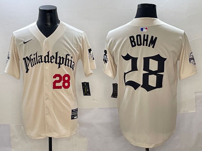 Men 2025 Philadelphia Phillies #28 Bohm Cream Five generations Joint Name Nike MLB Jersey style 2->philadelphia phillies->MLB Jersey